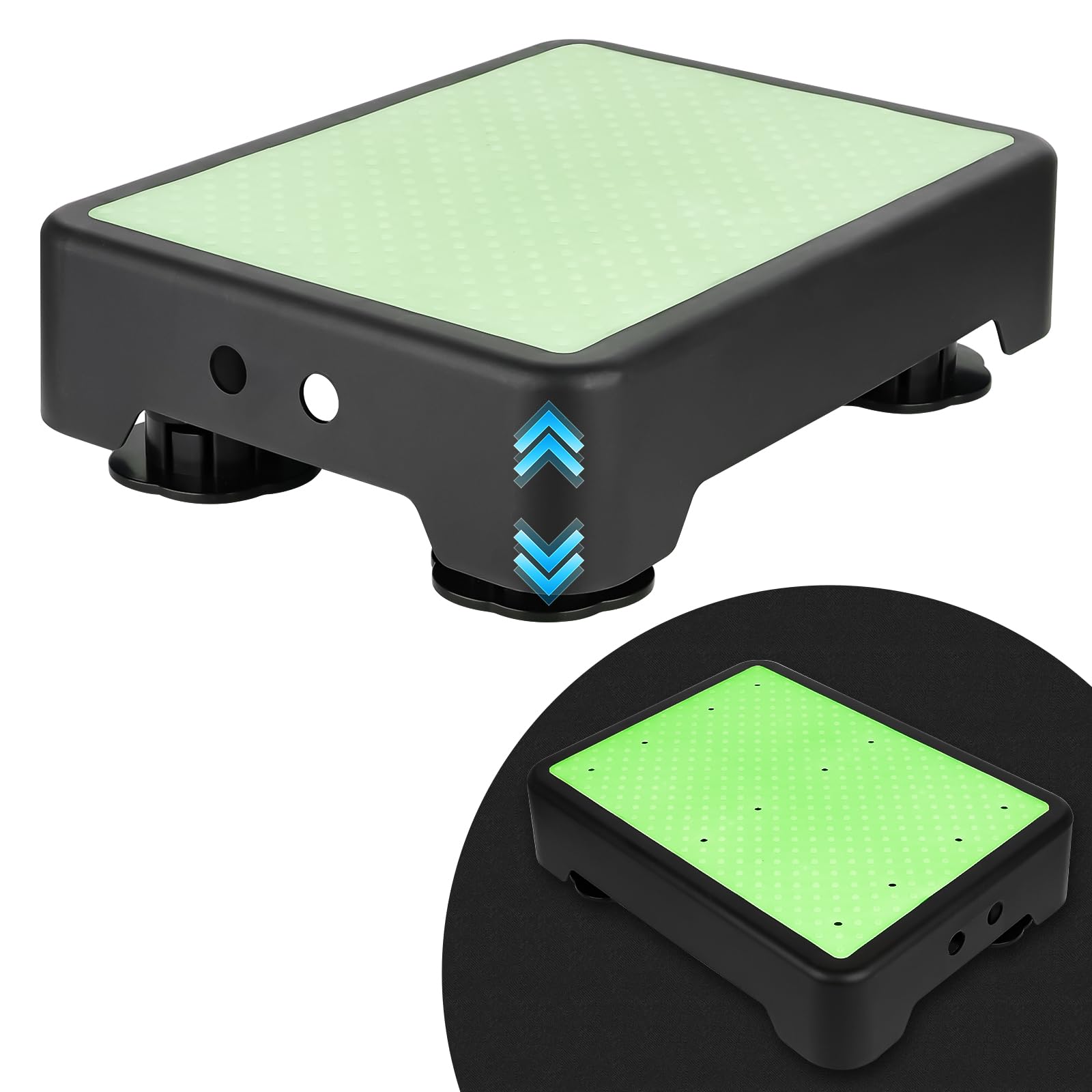 Noctilucent Adjustable Step Stool for Seniors Adults, Bed Step Stools, 300 KG Capacity Non-Slip Safety Step Platform Indoor and Outdoor for Adults, Step Stools Elderly Assistance at Night
