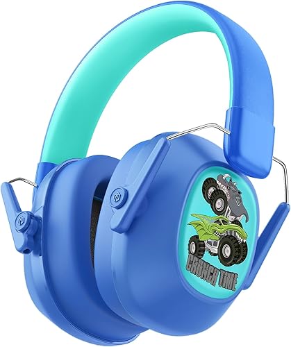 Vista 13 de iClever SNR - Audífonos con cancelación de ruido para niños y adultos, SNR de 29 dB de seguridad con reducción de ruido, orejeras para autismo, Azul