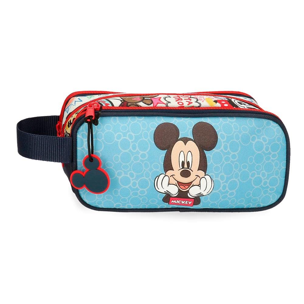 Disney Mickey Be Cool Estuche Triple Azul 22x10x9 cms Poliéster