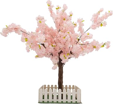 3.94FT Artificial Cherry Blossom Tree, Light Pink Cherry Blossom Tree, Fake Sakura Flower Tree, Handmade Fake Cherry Blossom Tree Centerpieces Sakura Tree for Wedding Party Christmas Indoor & Outdoor