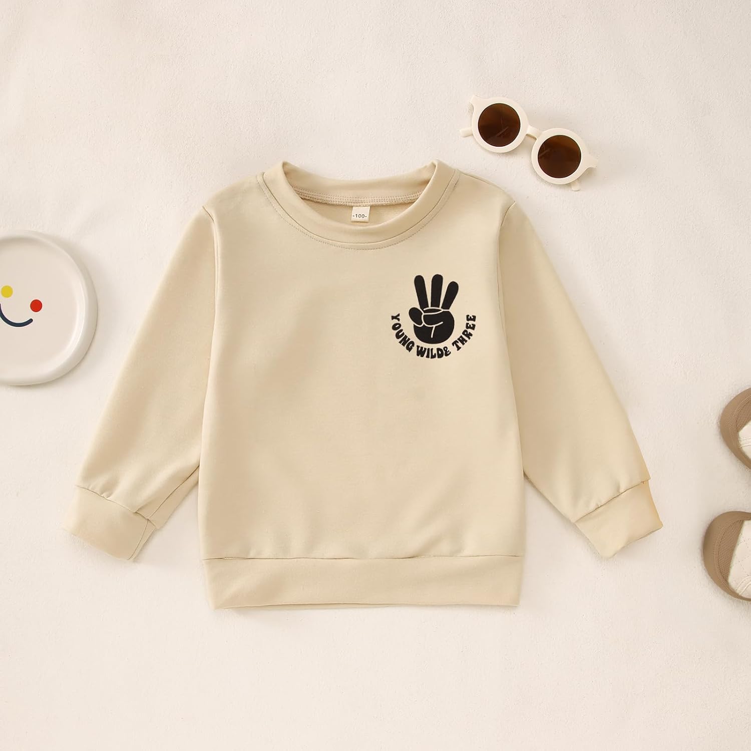 BOUTIKOME Young Wild and Three Birthday Boy Sweatshirt 3 Year Old Boy Pullover Third B-Day Party Shirt Fall Long Sleeve Tops - Image 5