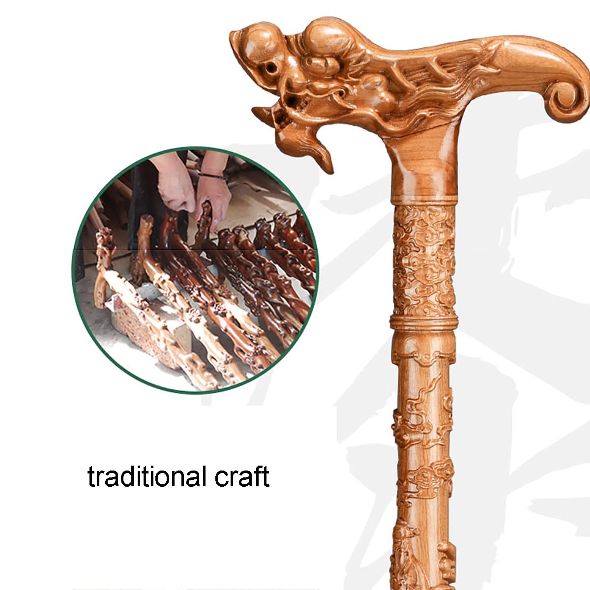 Bastoni da Passeggio per Anziani, Bastone/stampelle in Legno, Impugnatura ergonomica, Personale da Passeggio Artigianale, ausilio per la Mobilità Durevole (Size : F)