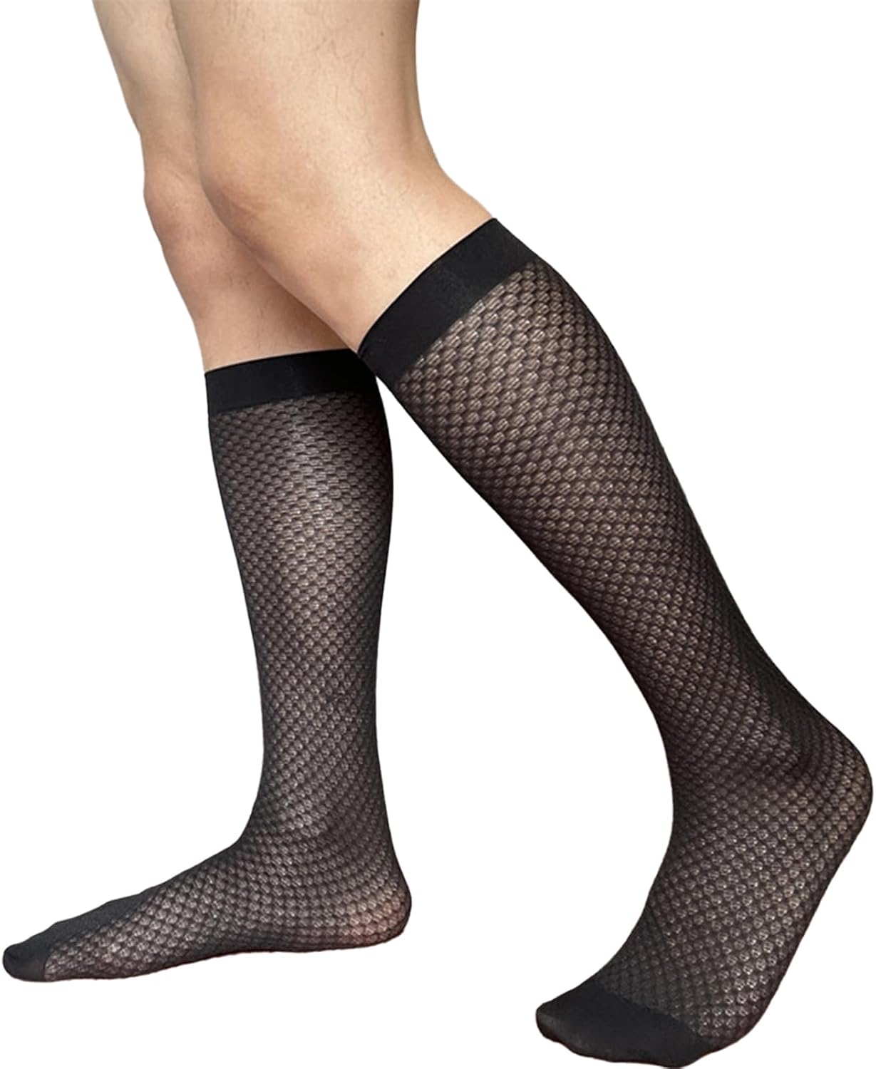 Hularka Mid-calf Socks for Men Nylon Daily Casual Stockings Office Wear Calf Covering Business Legwear