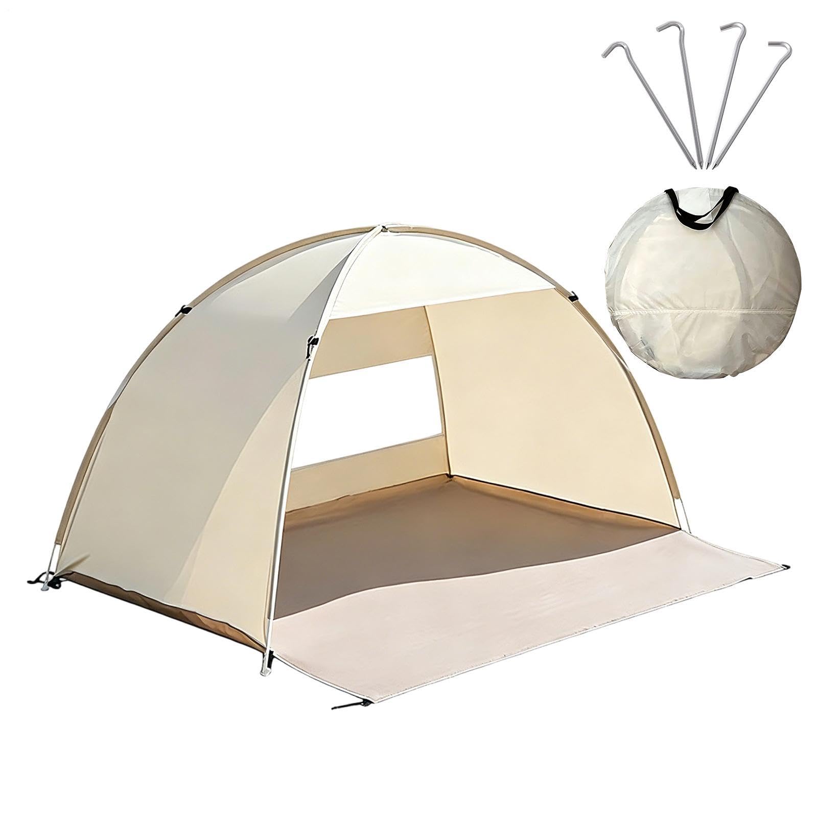 Namiot Plażowy Przenośny Łatwy Montaż Ochrona UV | Parasol Przeciwsłoneczny Na 3-4 Osoby, Kemping, Ogród, Piknik, Wędkowanie, Wędrówki, Podróże, Plecaki