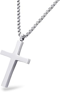 555Jewelry Stainless Steel Cross Adjustable Rolo Chain Pendant Necklace 16-28'' Inches Price In India