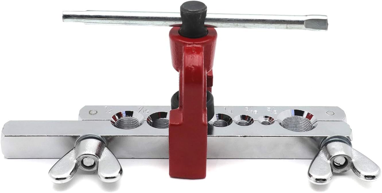 XKMT- Tubing Pipe Flaring Dies Tool Kit 3/16" - 5/8" Flare Tubing Air Brake Line [P/N: ET-TOOL027-RED+SR]