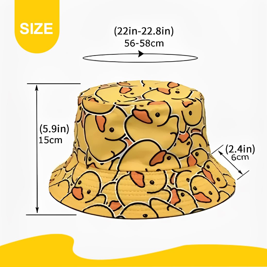 Gorro de pescador con estampado de patos – Gorro bucket reversible para mujeres y hombres, divertido accesorio para festivales, gorro de pesca para ocio y verano