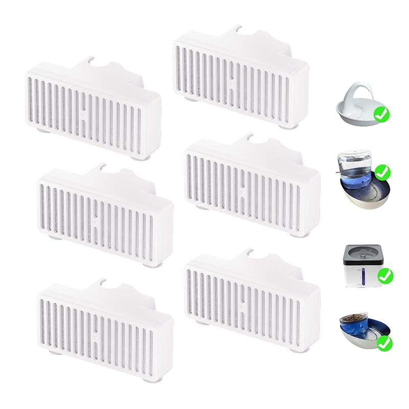 Refil de Filtro T para Fonte de Água de Gatos e Cães CoctyZai #3091, 3 Camadas, 6 Unidades