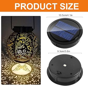 2 Pack Solar Light Replacement Top, 10.5cm Solar Panel Lantern Lid Lights with Warm LED Light Bulb, IP65 Waterproof Replacement Solar Top Unit Panel for Outdoor Garden Lantern Lamp