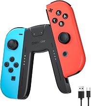 NEWDERY LIFE Charging Grip for Switch/Switch OLED, Compatible with Joy Con | Portable V Shaped Switch Controller Holder, 2.5H Fast Charging,Play While Charging, LED Indicator, 1.5m Charger Cable, Black
