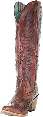 Corral Boots Womens Handcrafted Western Boots | J Toe Tall Cowboy Boots with Embroidery Design