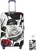 Luggage Cover 65-95CM Elastic Suitcase Cover Protector Black White and Red Roses Luggage Covers Anti-Scratch Washable Carry On Suitcase Protector Decoraitve Covers L