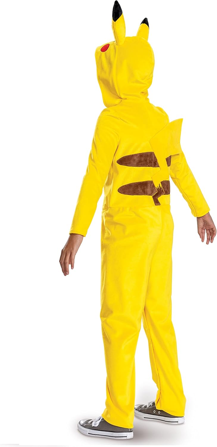 Pikachu Costume for Kids, Official Adaptive Pokemon Pikachu Hooded Jumpsuit