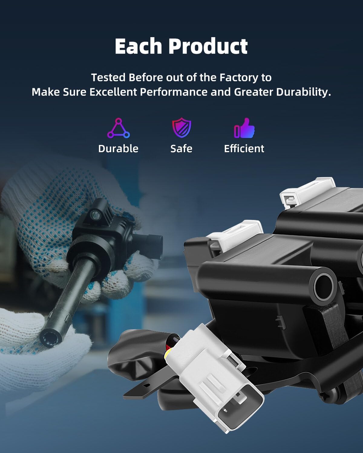 ECCPP UF419 1 ignition coils with 4 iridium Spark Plugs 4503,for Hyundai Elantra 2003-2006,Tucson 2005-2009,Tiburon 2003-2008 &,for kia,for Sportage 2005-2007 Spectra/Spectra5 2005-2009,2.0L,UF-419