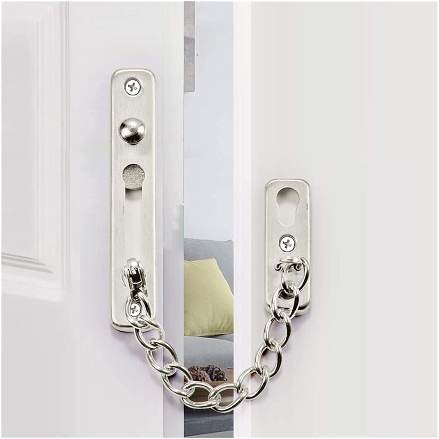 Door Chain Lock,Bolt Gate Latches,Latch Safety Limiter,Stainless Steel Door Chain Chain Door Lock Door Bolt Bolt Anti-Theft Buckle Safety Chain Door Buckle Hasp