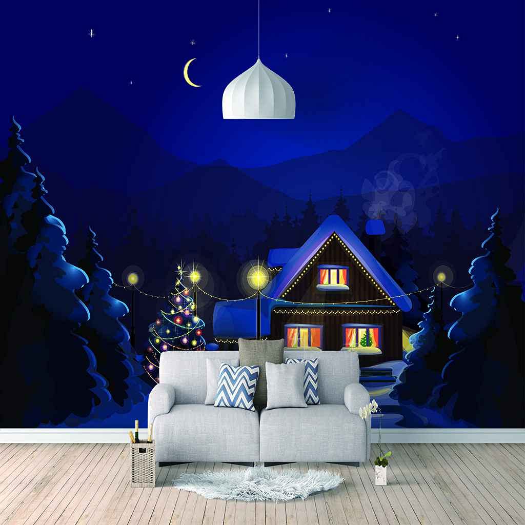 Papier peint canevas 3D autocollant deco mur de fond TV 300x210