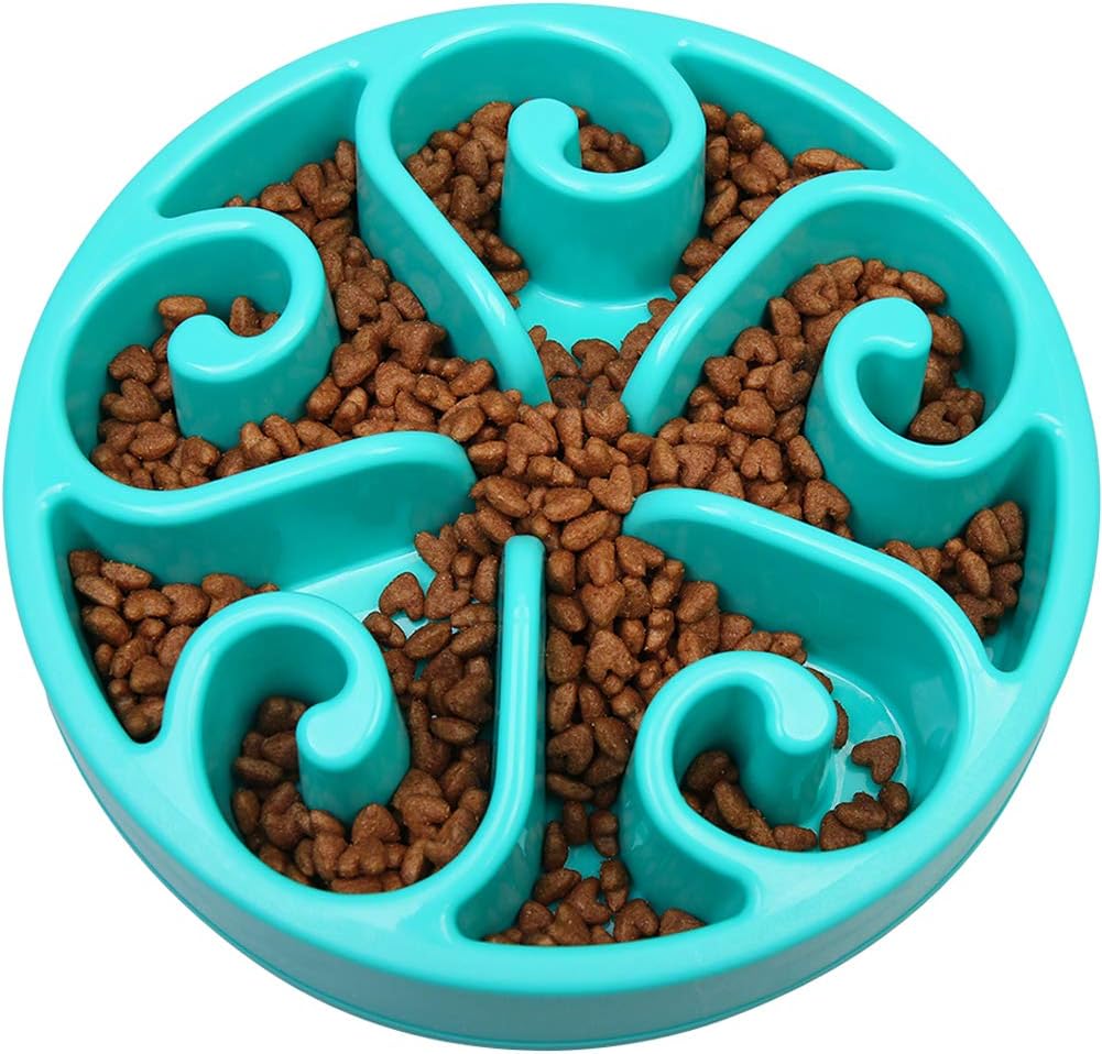 wangstar Pet Slow Feeder Bowl, Bloat Stop Dog Puzzle Bowl Maze, Interactive Fun Feeder Slow Bowl with Anti-Skid Design