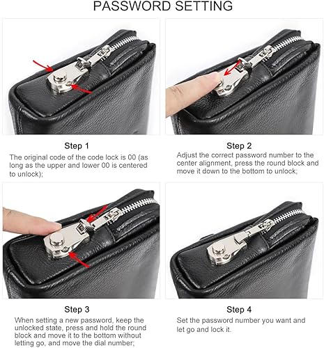 Miniatura 5 de CONTACTS Bolso de mano de cuero para hombre, antirrobo, cartera con múltiples compartimentos, tarjeta, teléfono, bolsa de viaje