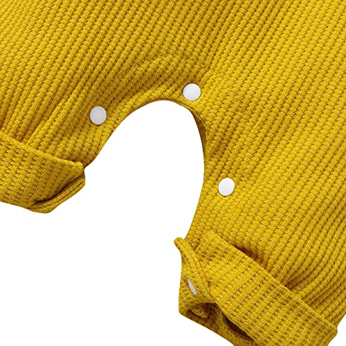 Image of Hopscotch Boys Cotton And Polyester And Spandex Text Print Full-Sleeve Bodysuit in Yellow Color