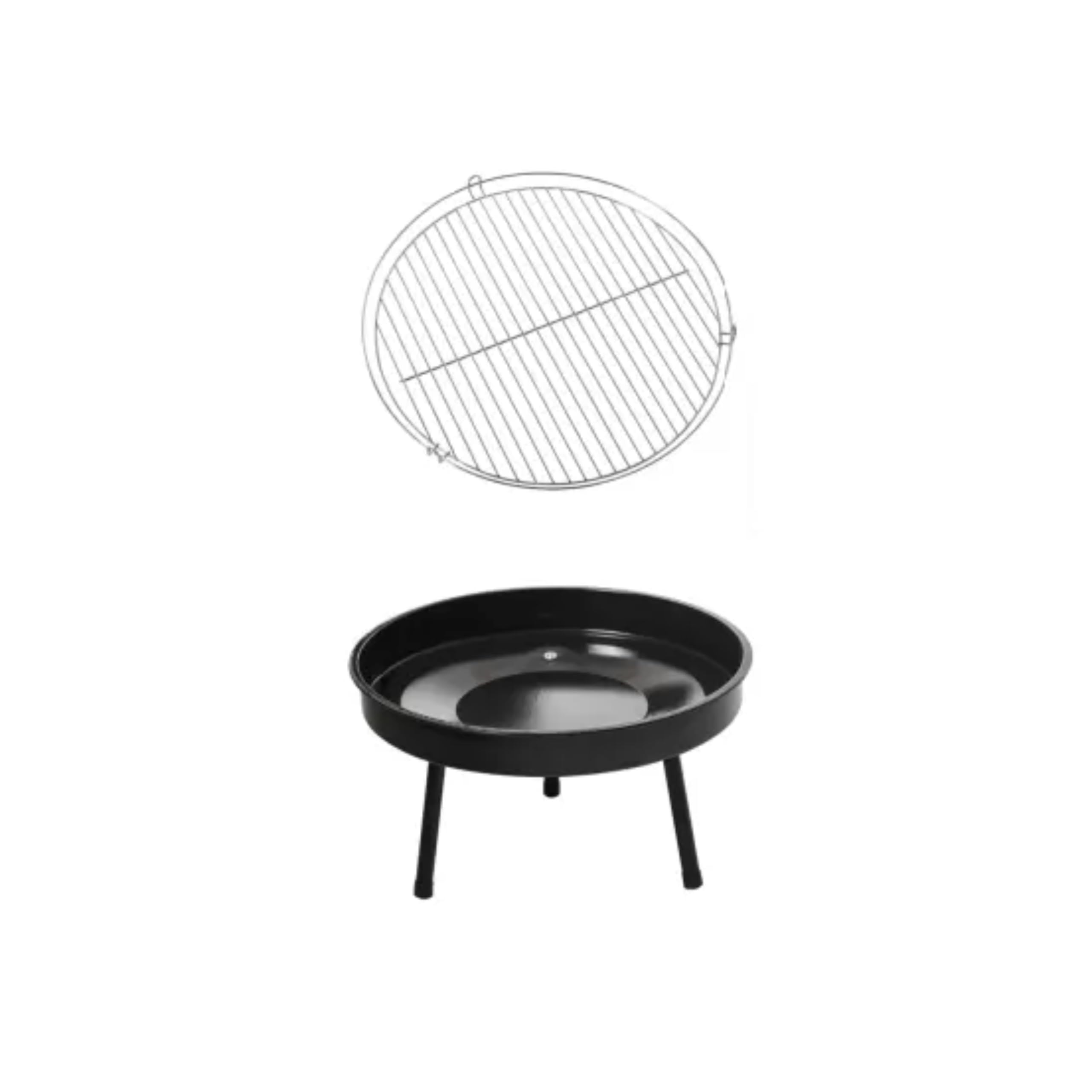 HKG 200 - Schwenkgrill mit Feuerschale, Dreibein, schwarz | Holzkohlegrill, höhenverstellbar, Grillfläche Ø 50 cm, komplett Set, für Camping und Garten