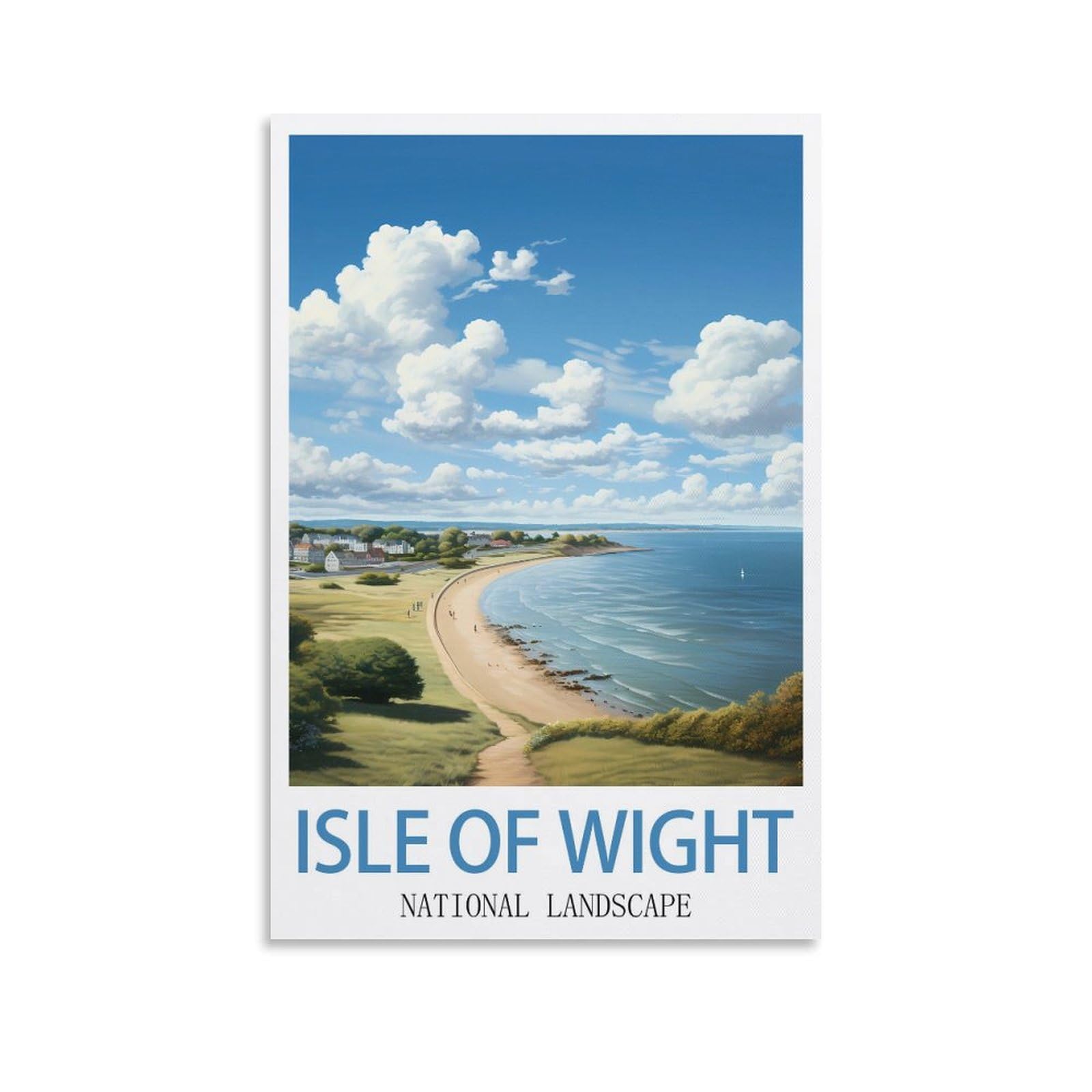 Vintage Metal Tin Sign,Isle of Wight National Landscape,Vintage Tin Sign Metal Retro Art Wall Poster for Home Club Garden Decor 30x40cm