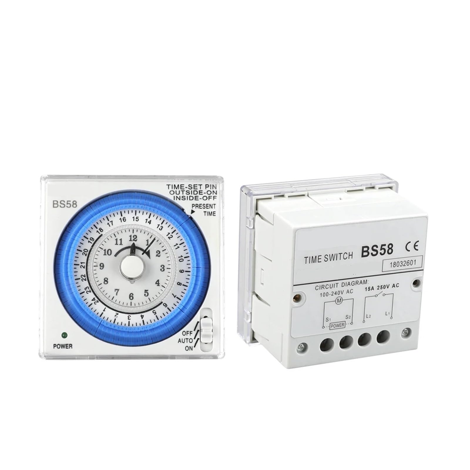 Mini Timer Meccanico, con 96 Volte di accensione/spegnimento al Giorno. unità di impostazione Minima 15 Minuti (Size : 110V)