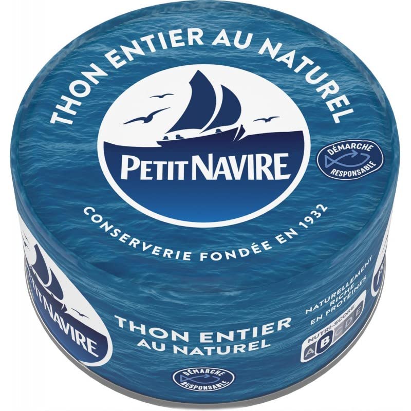 Petit Navire - Thon Albacore Naturel, Source de Protéines - 140g, Epicerie Salée, Saveur Authentique de la Mer. - Le Lot De 4