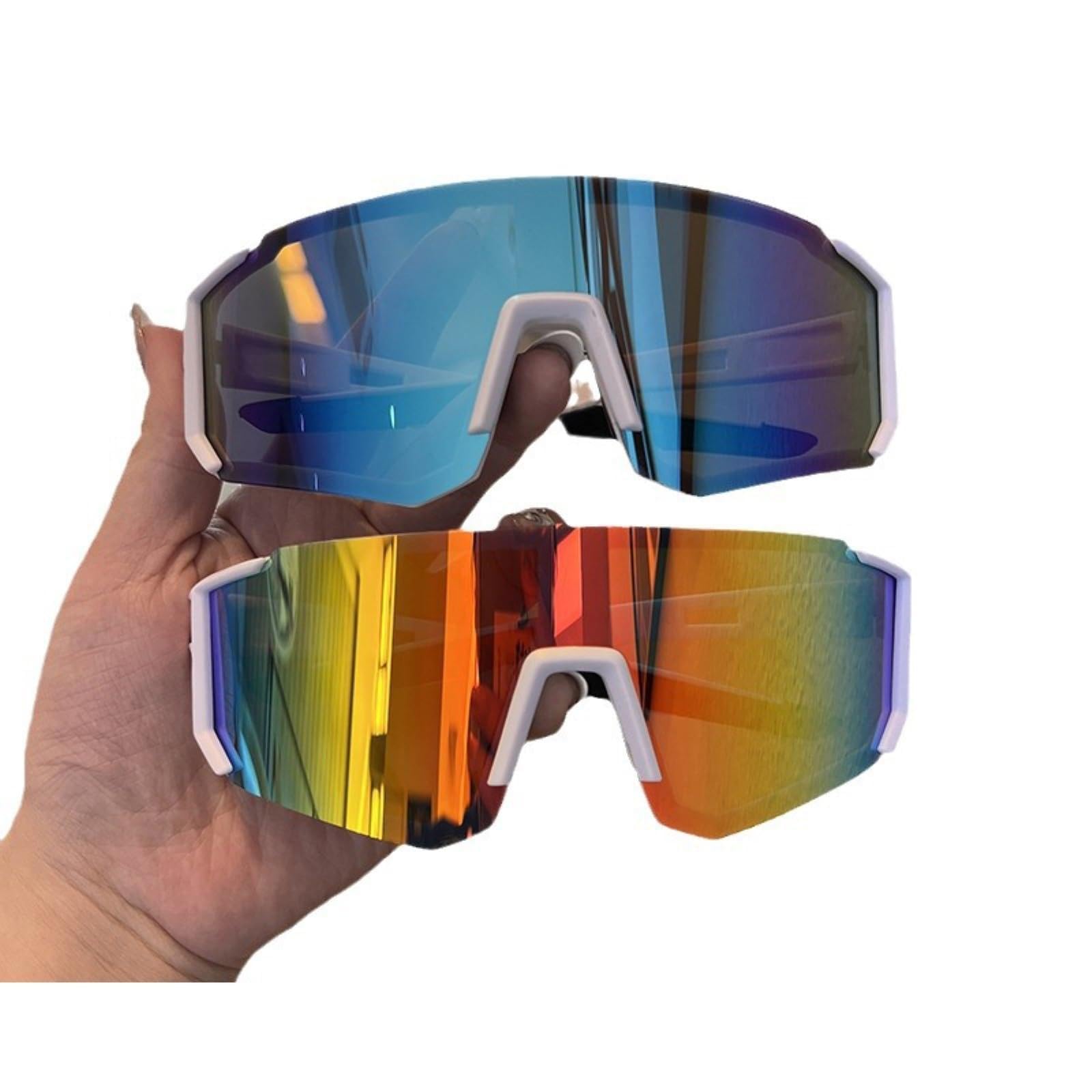 Gafas de Sol,Gafas Sol polarizadas Deportes 2 Pack Flash Mirror Uv400 A Prueba Viento, Accesorio Moda Viajes Conducción La Playa-2pcs Z18