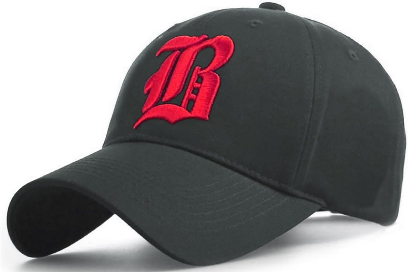 4soldCasual Baseball Gothic B Letter Cap Caps Snap Back Hat Hats Snapback Trucker Cap Headwear