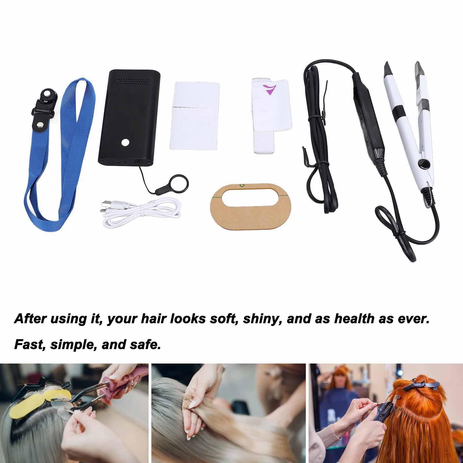 Kit Macchina per Extension Capelli Luce UV, Estensione Capelli Portatile a Polimerizzazione Rapida 15W Colla UV Estensione Parrucca V Light Lampada UV LED, per Parrucchiere