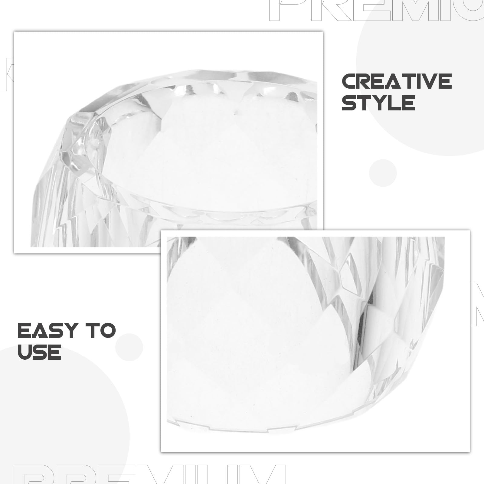 Cristal Facetté Ronds de Serviette 4 Pièces