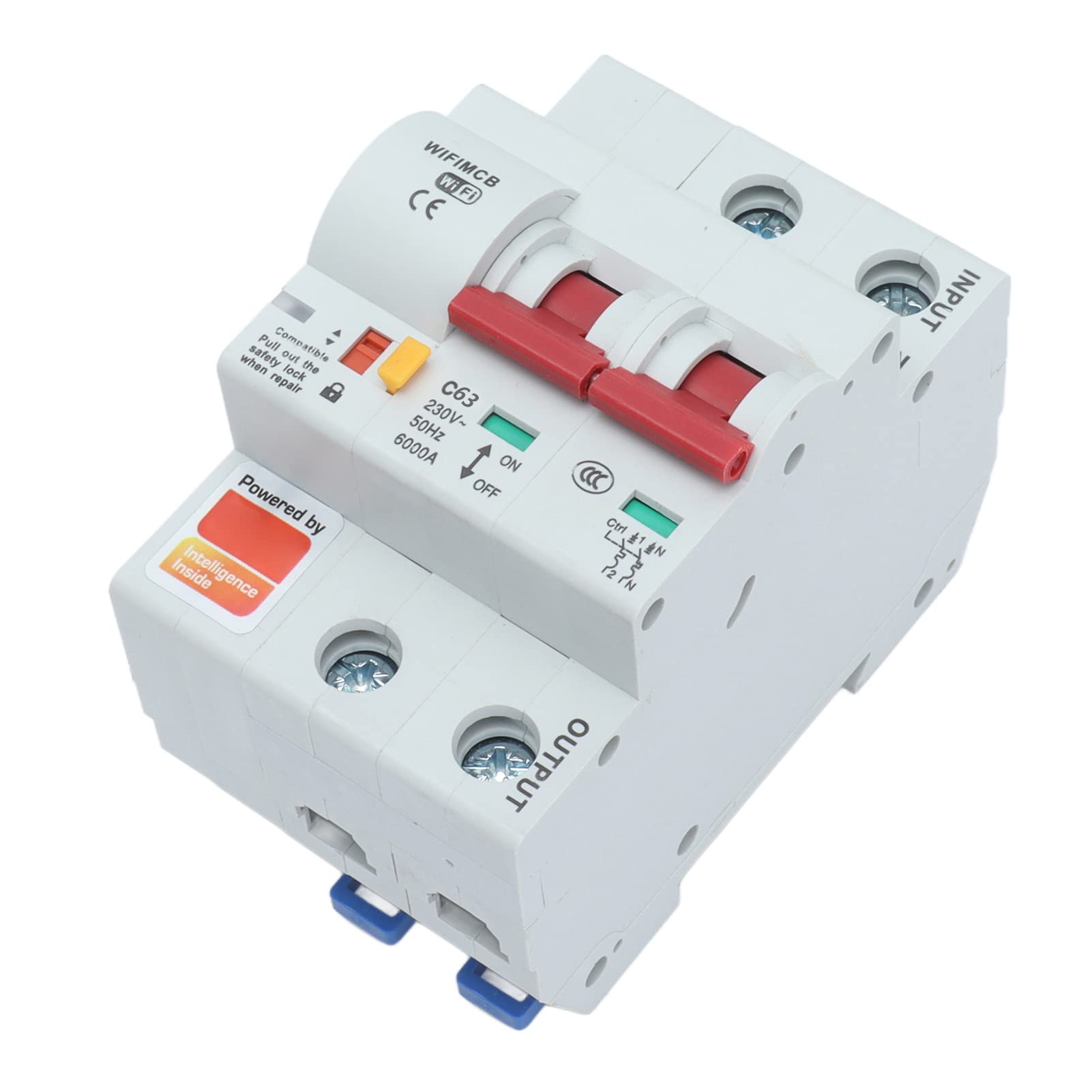 2P Inteligentny Przerywacz WiFi Bluetooth Pilot Aplikacji Przełącznik z ochroną przeciwprzepięciową 6000 V Zabezpieczenie Nadprądowe dla urządzeń Wieżowych Oświetlenia Zewnętrznego (63A)