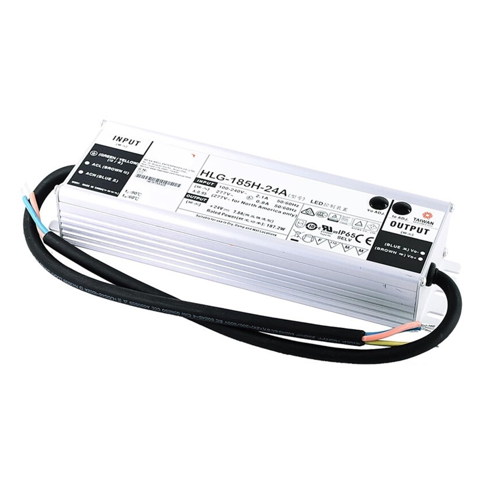 JJKKOZVQF HLG-185H-12(A)/15/20/24/30/36/42/48/54 185W Constant Voltage + Constant Current LED Driver(HLG-185H-48A)
