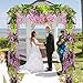 Lvydec Wisteria Artificial Flowers Garland, 4 Pcs Total 28.8ft Artificial Wisteria Vine Silk Hanging Flower for Home Garden Outdoor Ceremony Wedding Arch Floral Decor (Purplish Red)