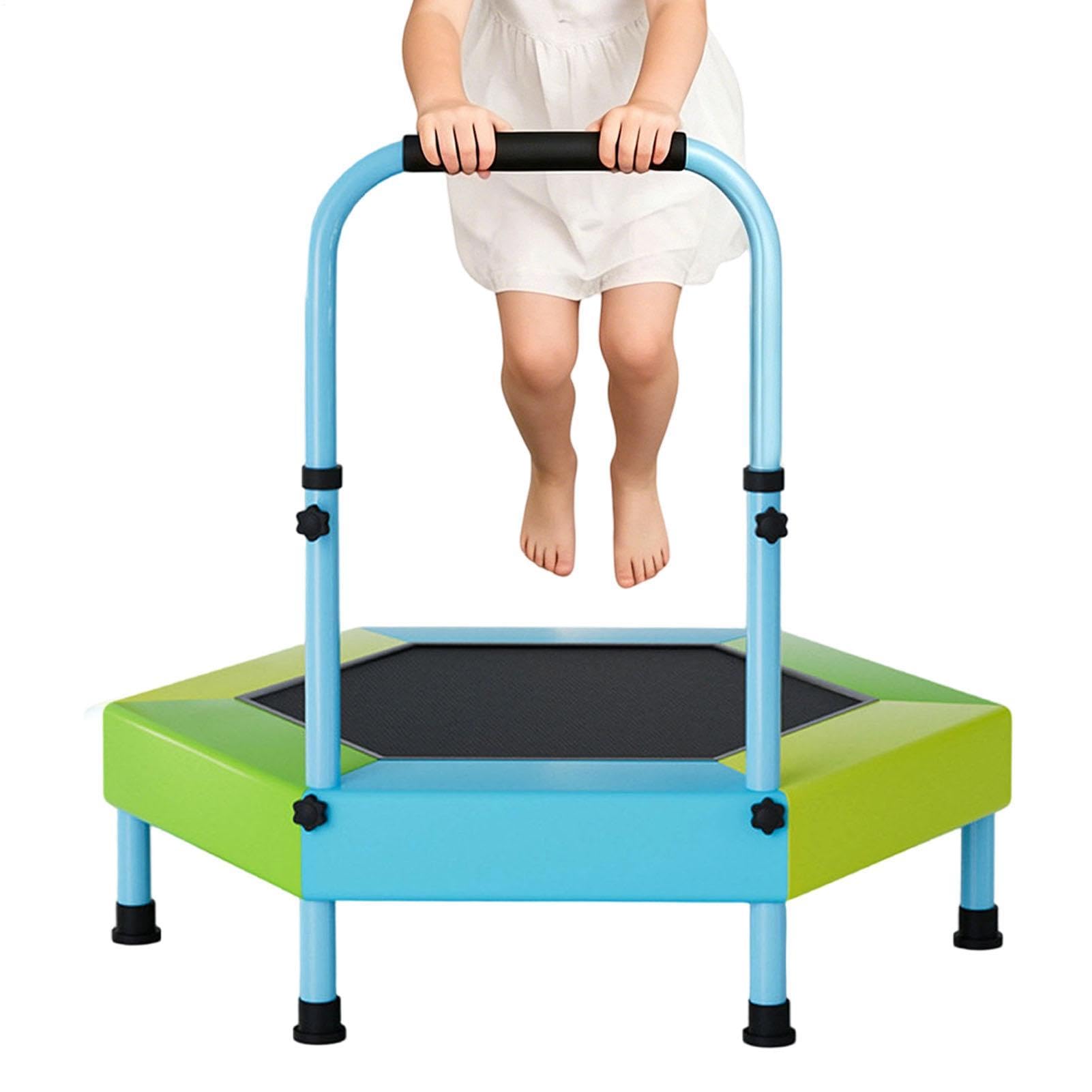 Trampolina do użytku wewnątrz | składana trampolina 91 cm | mała trampolina z regulowanym uchwytem | do klasy lekcyjnej, przedszkola, domu, studia fitness, parku, placu zabaw, trawnika, ogrodu