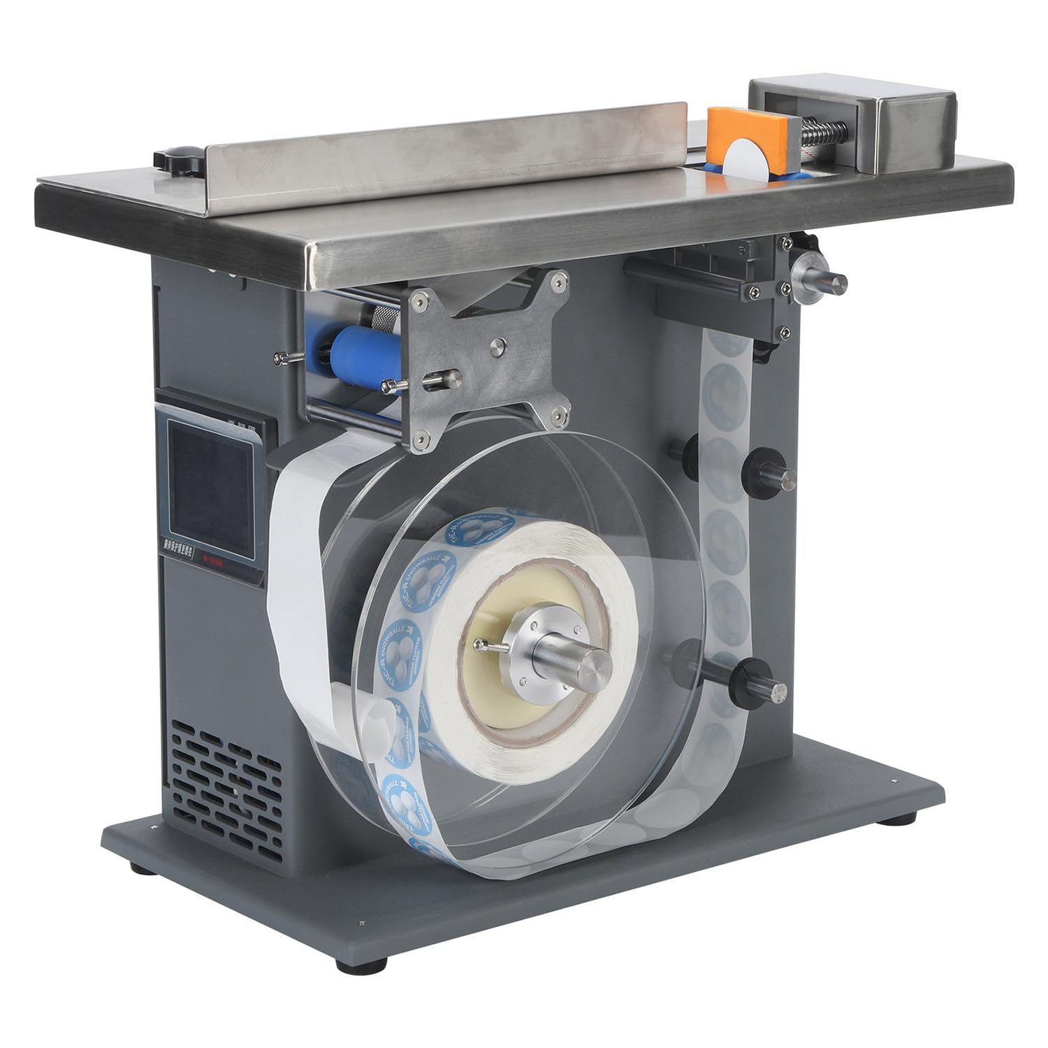 Etichettatrice Automatica Ad Angolo Retto Di 90 Gradi, Con Plc E Touch Screen, Precisione ±0,5 Mm, 15-30 Pezzi/Minuto, Ideale per Imballaggi Di Cosmetici, Alimenti Ed Elettronica 25-30mm