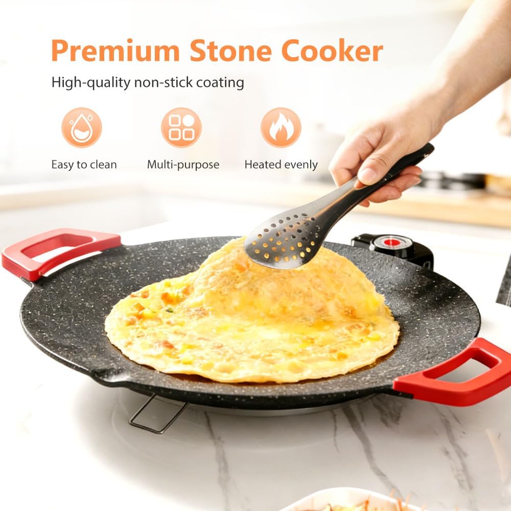 Smokeless Indoor Electric Grill Multi functional Korean Electric Indoor Grill, Compact Versatile Cooking for Steaks, Pancakes, and BBQ (40CM/15.74inch)