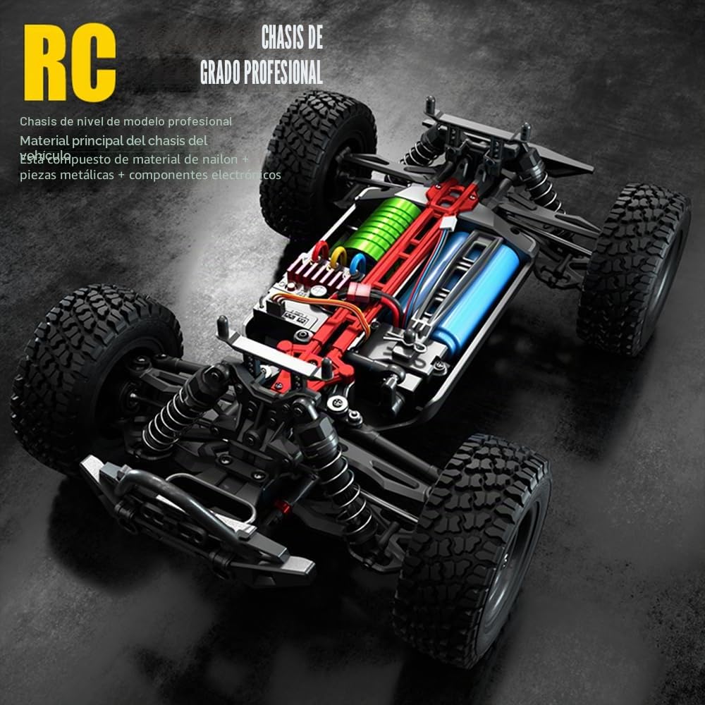Coche teledirigido para adultos, 1/16 sin escobillas, 70 km/h, coche de carreras de alta velocidad, 4WD Off Road Race Buggy