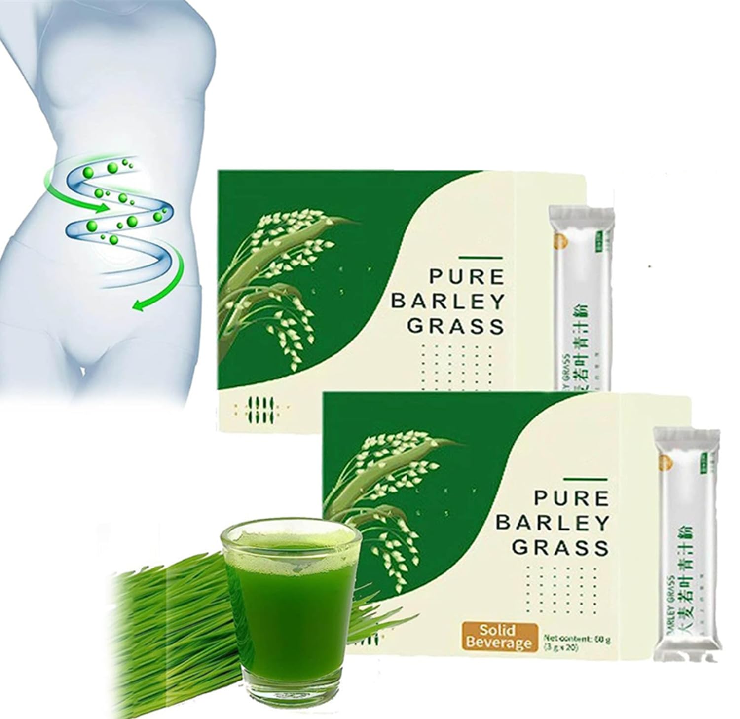 Naveta Barley Grass Powder 100% Pure & Organic, Barley Grass Powder Organic, Naveta Organic Barley Grass Powder for Weight, Naveta Barley Grass Powder Organic, Fast Work in 2 Weeks (2box)