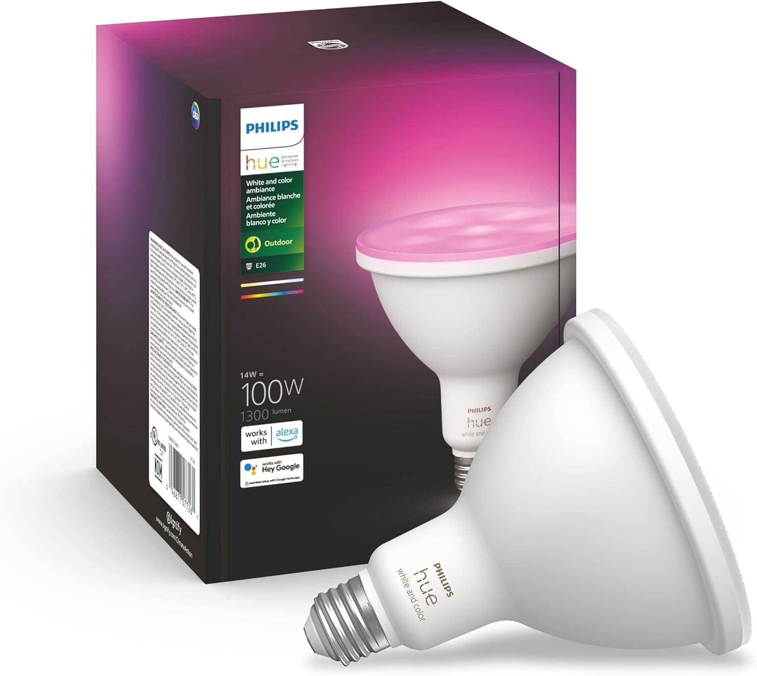 Amazon.com: Philips Hue Smart 100W PAR38 LED Bulb - White