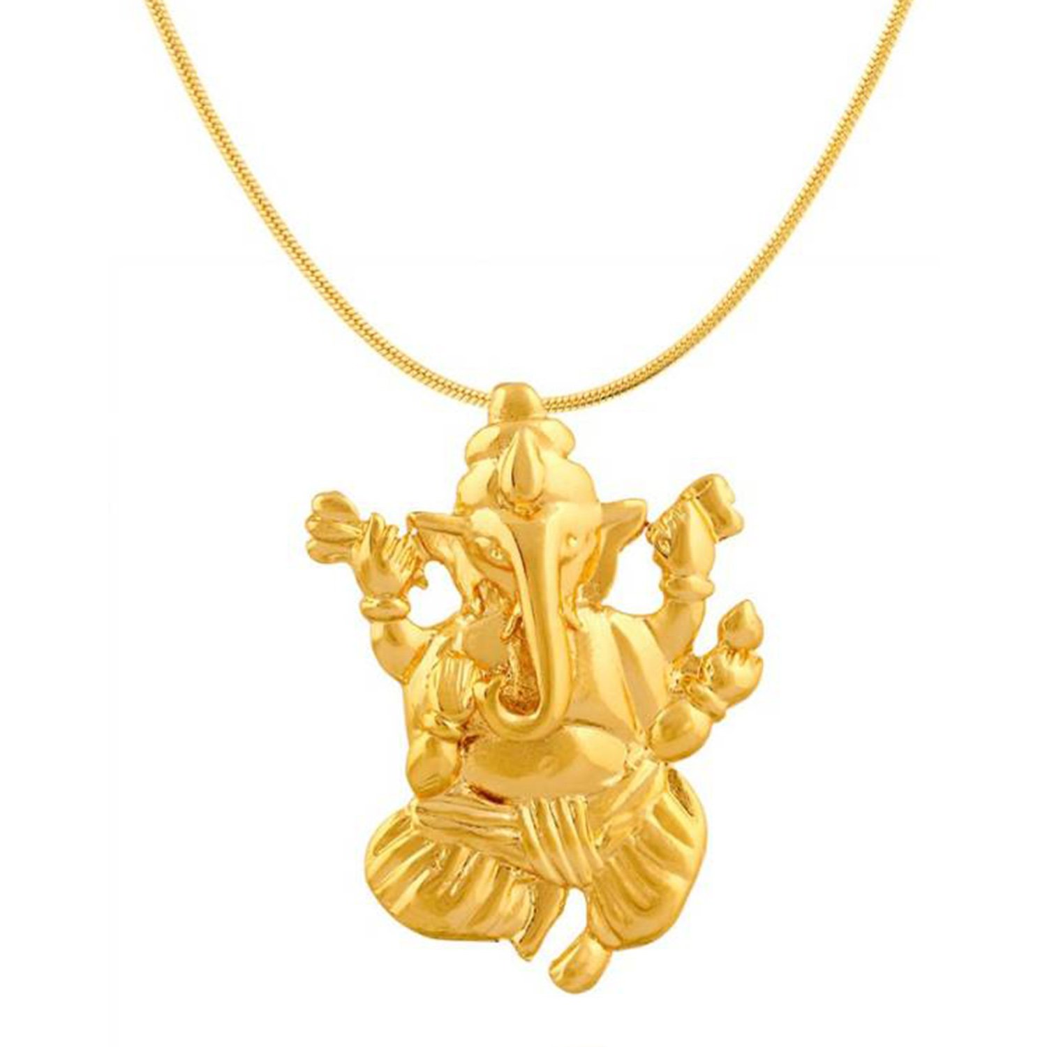 Gold Plated Vighna Ganesh ji Pendant with CZ for Women PS1101505G-image-45