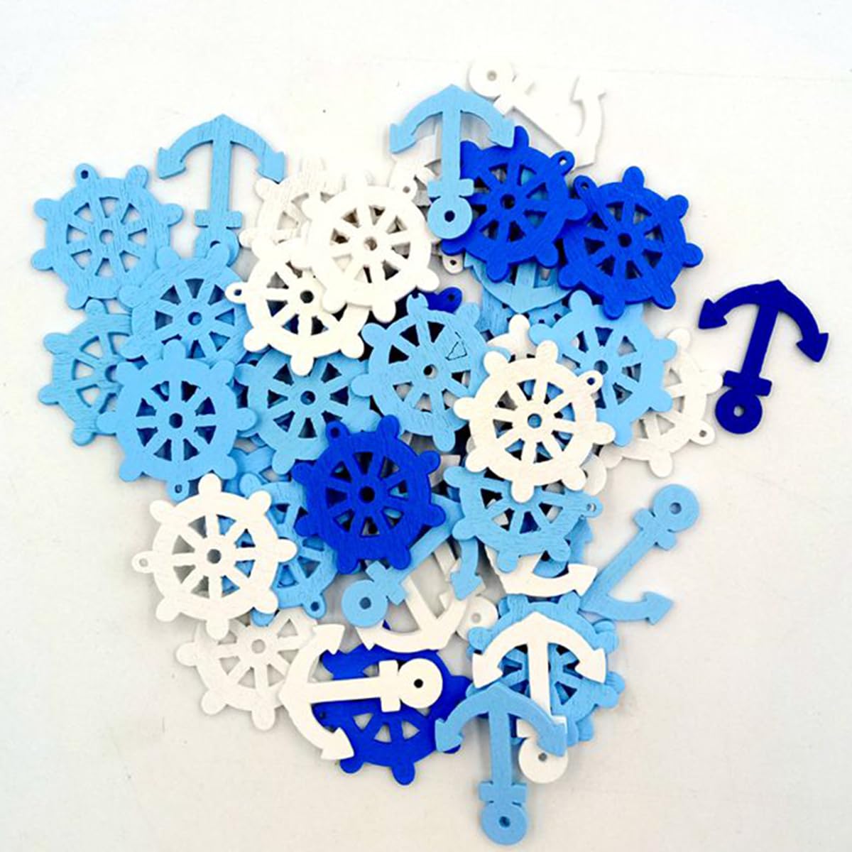 DIYEAH Wooden Anchor Pendants 100Pcs Mini Nautical Charms for Jewelry Making Scrapbooking Home Decorations and DIY Craft Projects - Image 3
