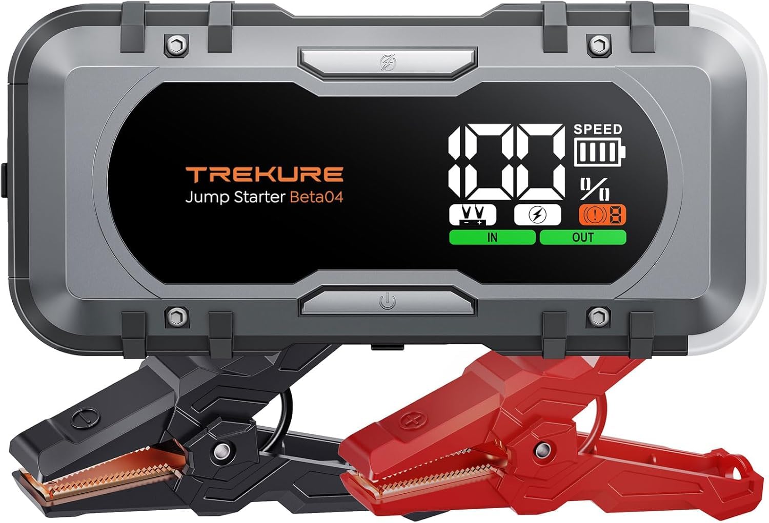 Photo 1 of 8000A Car Battery Jump Starter, Battery Jumper Starter Portable (All Gas/12L Diesel), 27000mAh 65W Charging Jump Box, Portable Car Jump Starter with 160W DC, 600LM Light, Extended Jumper Cables