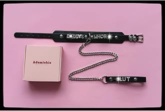 Women's Black Leather Choker Necklace with Rhinestone Letters, Adjustable Punk Gothic Custom Name D-ring Collar Jewelry For Women