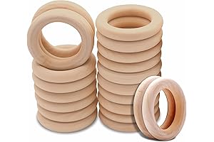 Pack of 20 Unfinished Wooden Napkin Rings for Festive Gatherings