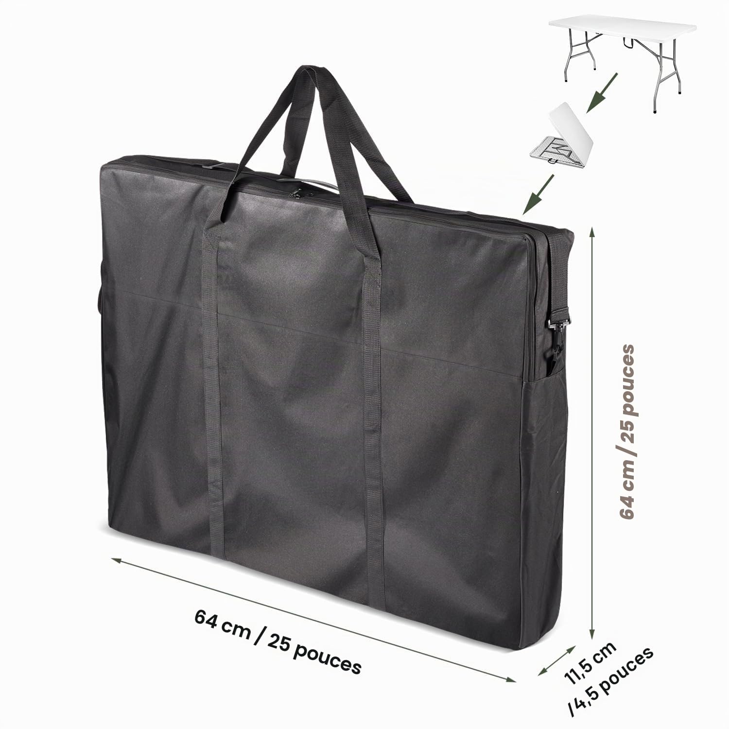 Sac de rangement pliable pour table de camping de 1,2 m (sac uniquement), sac de transport étanche, sac de rangement portable avec bretelles pour table de pique-nique pliante