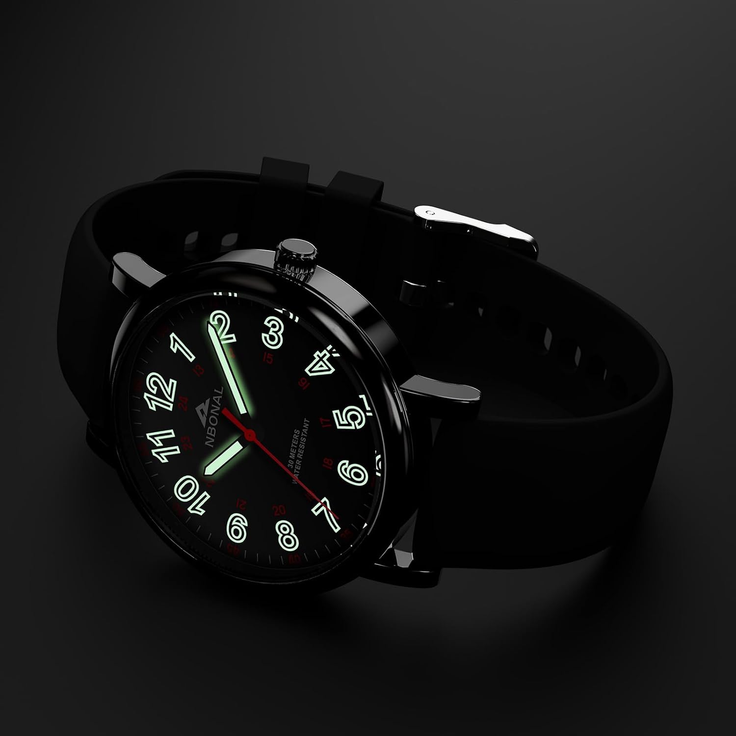 NBONAL Nurse Watch for Medical Doctor Professionals Student Easy Read Dial with Luminous 24 Hours Red Second Soft Silicone Band 30M Waterproof - Image 5