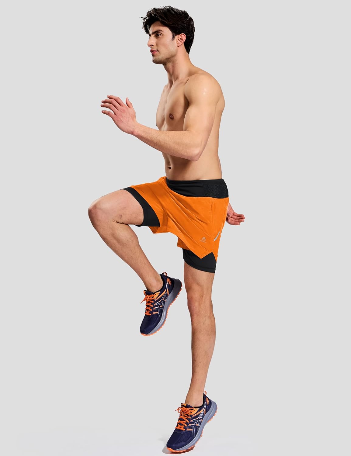 Haimont Men's 2 in 1 Running Shorts with Zipper Pockets Quick Dry Athletic Gym Workout Shorts with Liner - Image 2