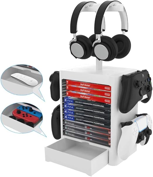 Amazon Ps4 Ps5縦置きスタンド 10枚 ソフト収納 ゲームソフトラック ワイヤレスコントローラー ソフト ヘッドセット用収納 スタンドゲームヘッドホン収納棚リモコンディスクjoy Con収納 Ps5 Ps4 Xbox Series Xboxone Nintendo Switchに適応 大容量 ケース 収納