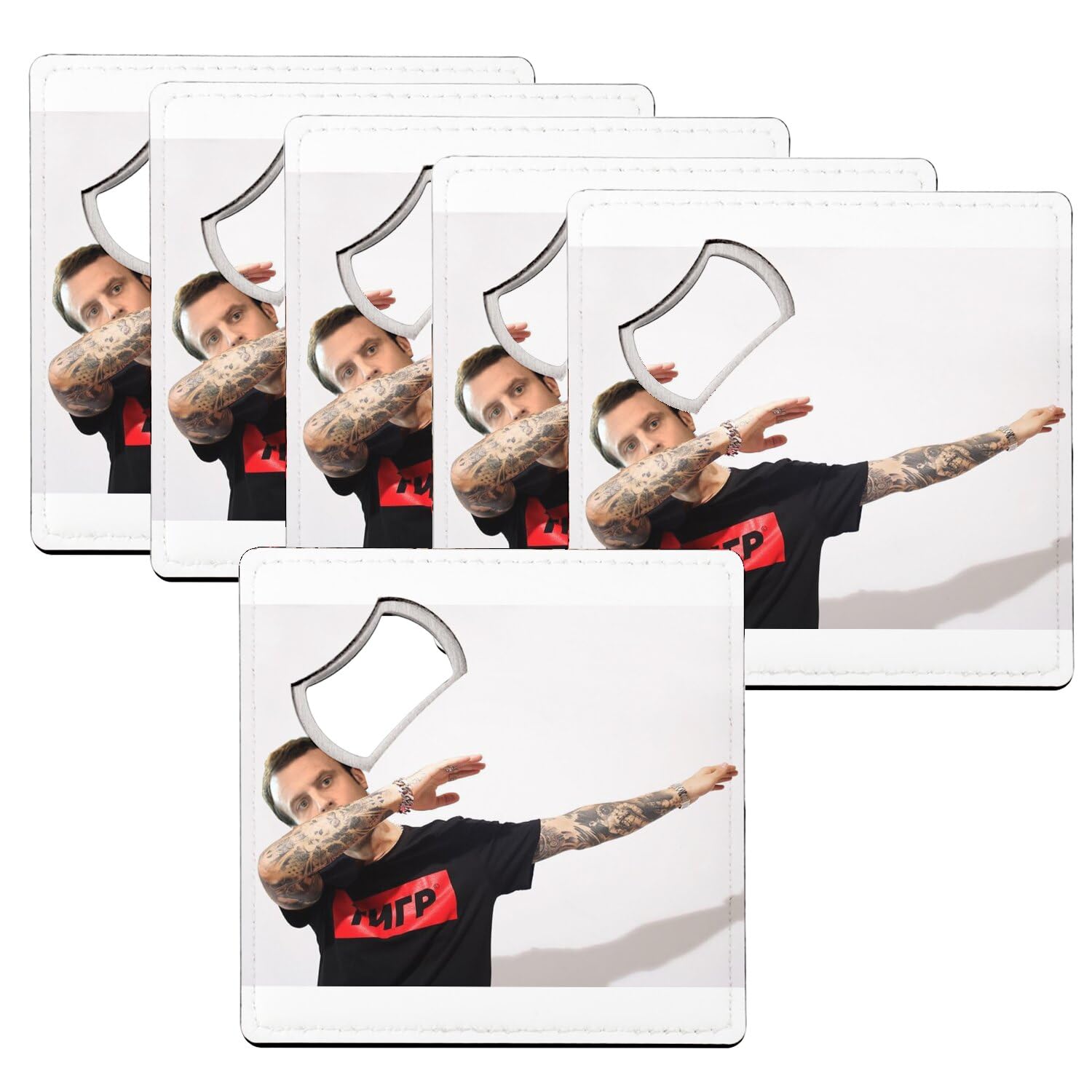 Sous-verre décapsuleur Emmanuel Macron dab lot de 6
